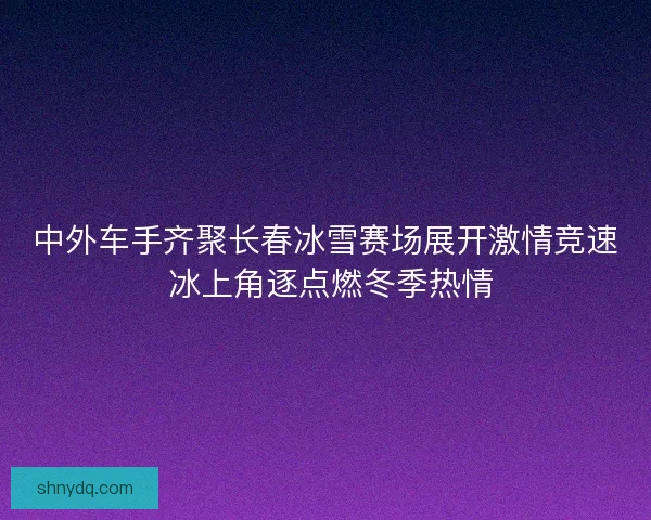 中外车手齐聚长春冰雪赛场展开激情竞速 冰上角逐点燃冬季热情