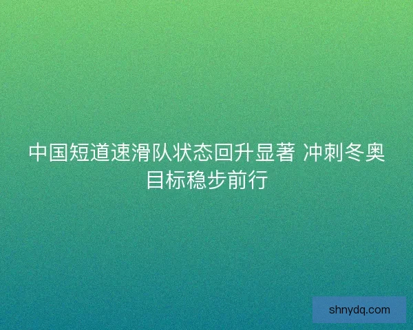 中国短道速滑队状态回升显著 冲刺冬奥目标稳步前行