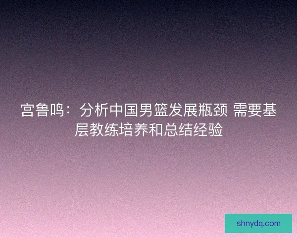 宫鲁鸣：分析中国男篮发展瓶颈 需要基层教练培养和总结经验